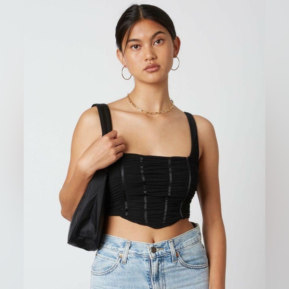 Black Mesh Tank Crop Top